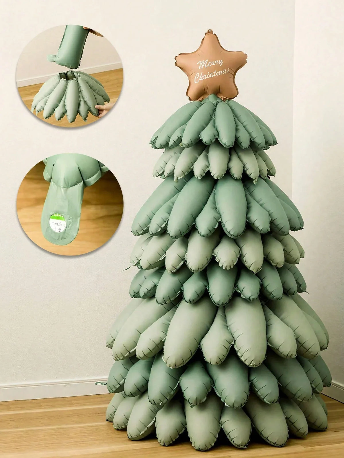 Détails illustrés du ballon sapin vert