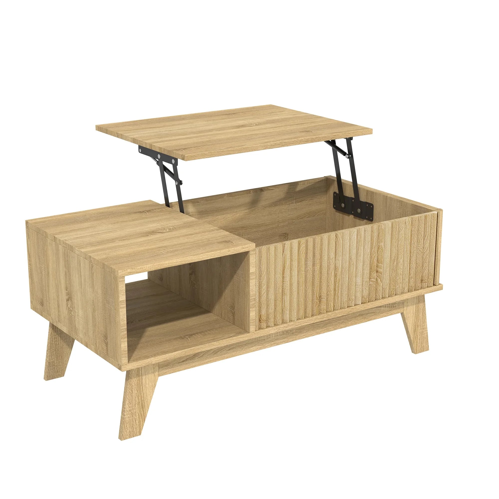 Table basse en bois avec rangement 95 cm