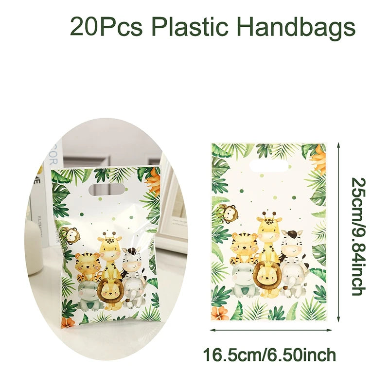Lot de 20 sacs jungle : dimensions 16,5 sur 25 cm