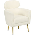 Fauteuil en tissu bouclé avec appuie-tête amovible