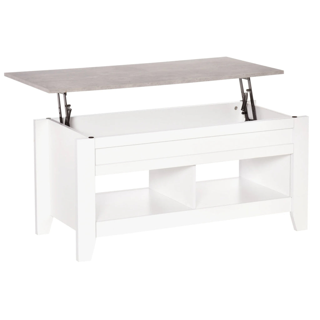 Table basse relevable avec 2 compartiments 105 cm