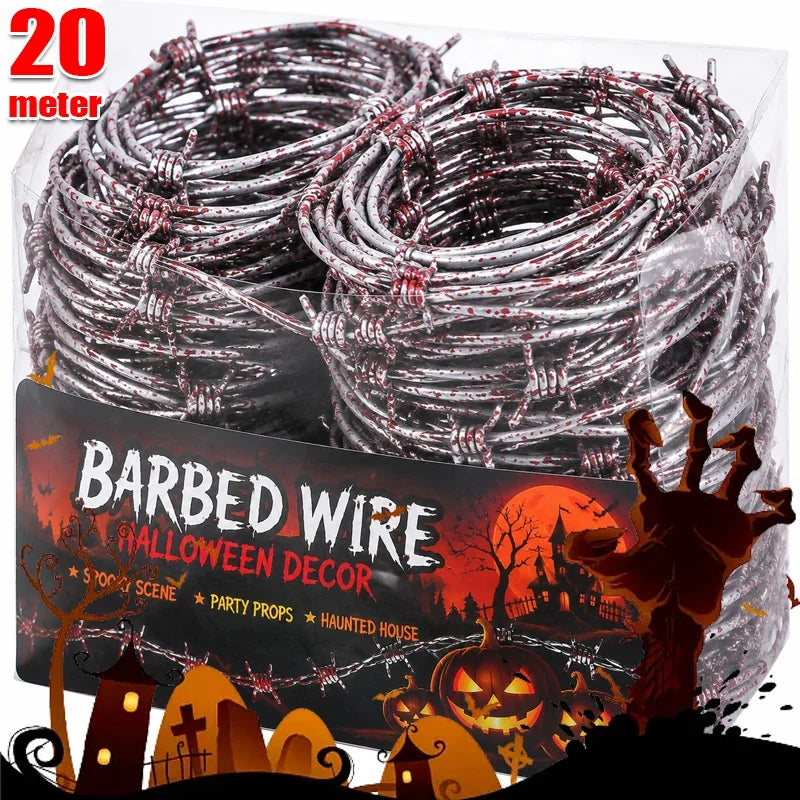 Faux fil barbelé décoratif Halloween, lots de 10 ou 20 m