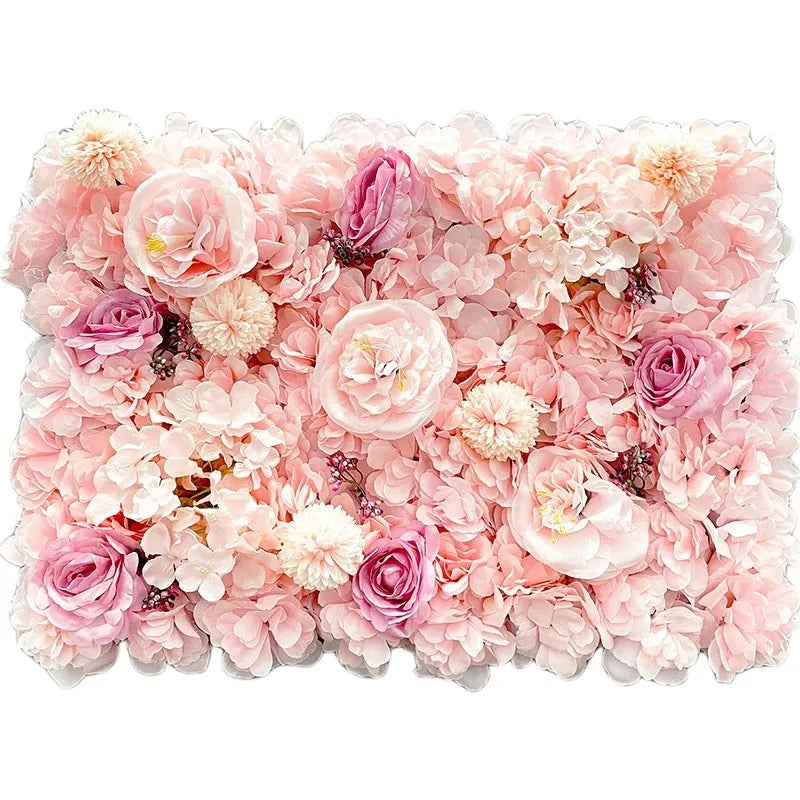 Panneau de fleurs artificielles rose clair