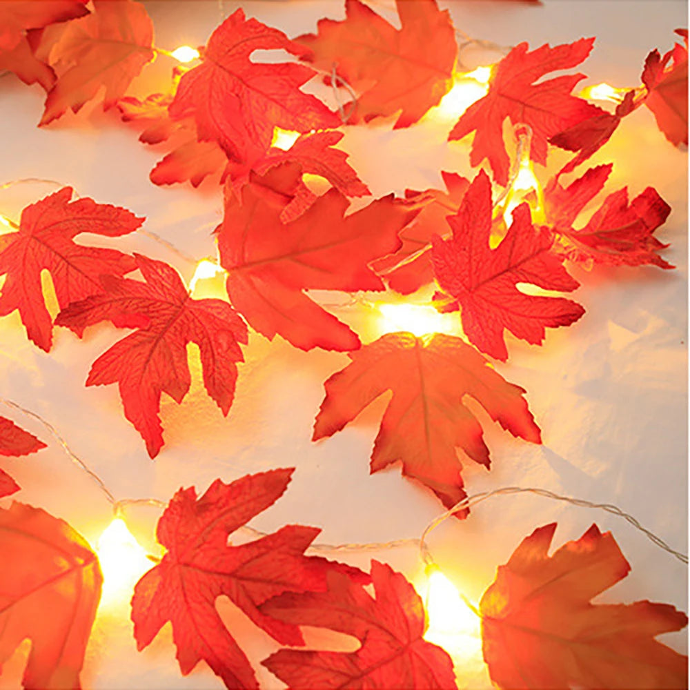 Guirlande lumineuse feuilles d’érable, USB, 3 ou 6 m — feuillage orange