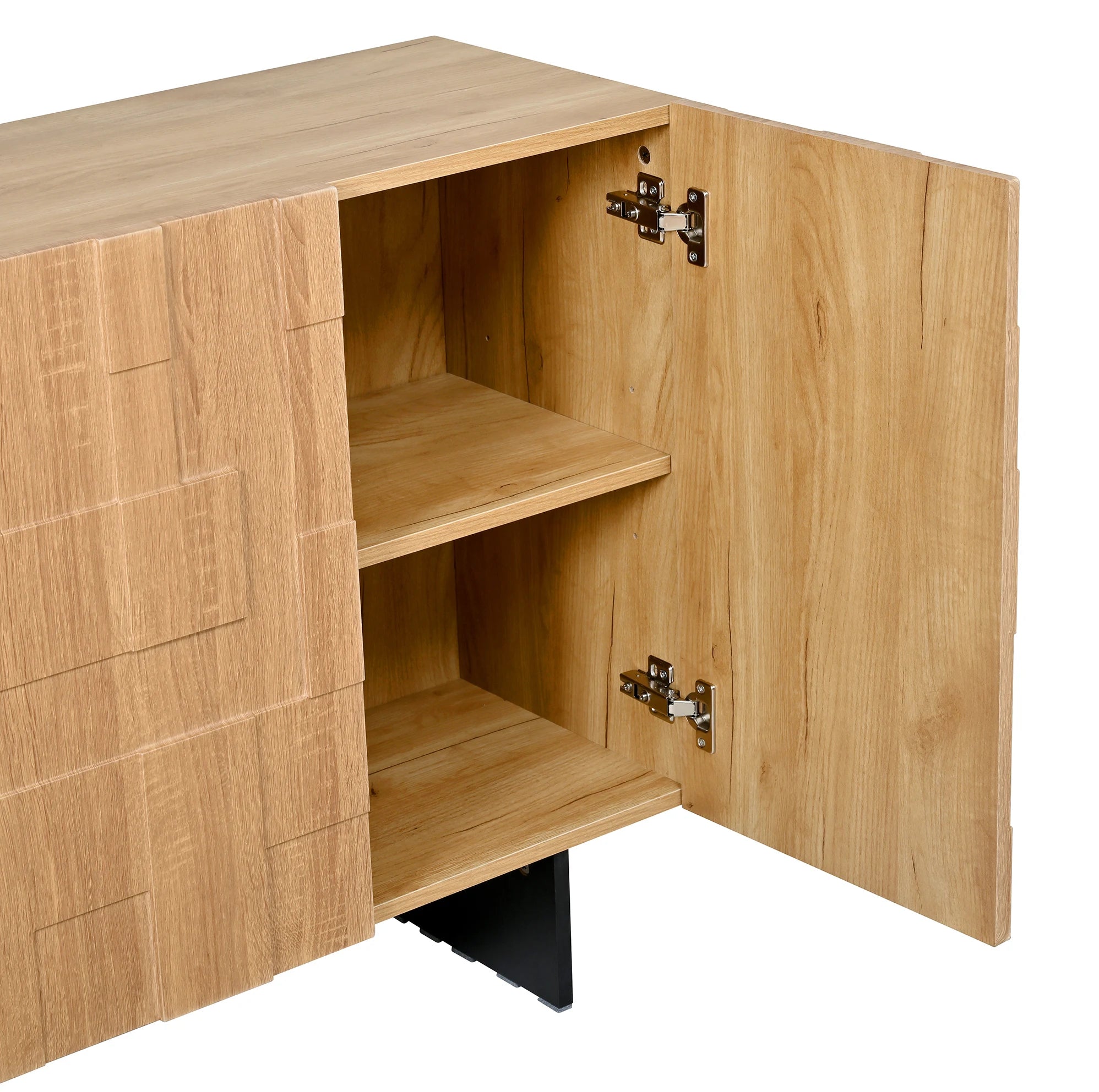 Buffet naturel et noir à 3 portes 105 cm