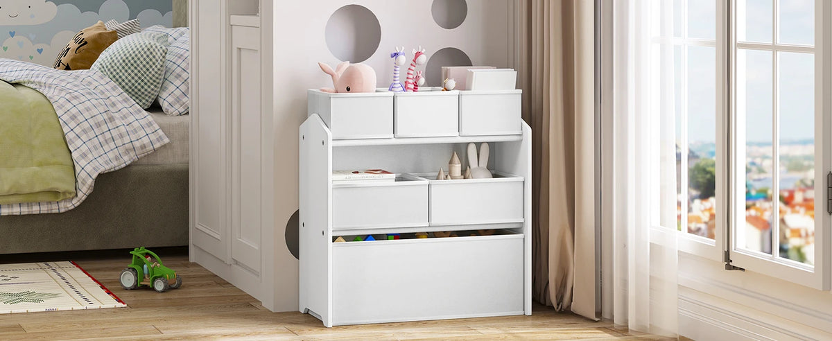 Meuble de rangement pour jouets à six bacs amovibles, illustration 14