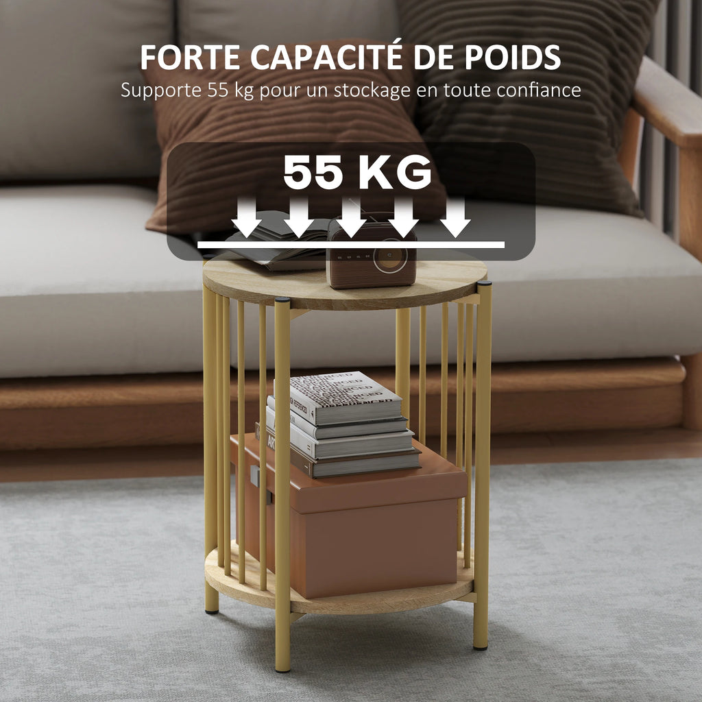 Table d’appoint ronde à 2 niveaux – Ø 41 cm – vue 4