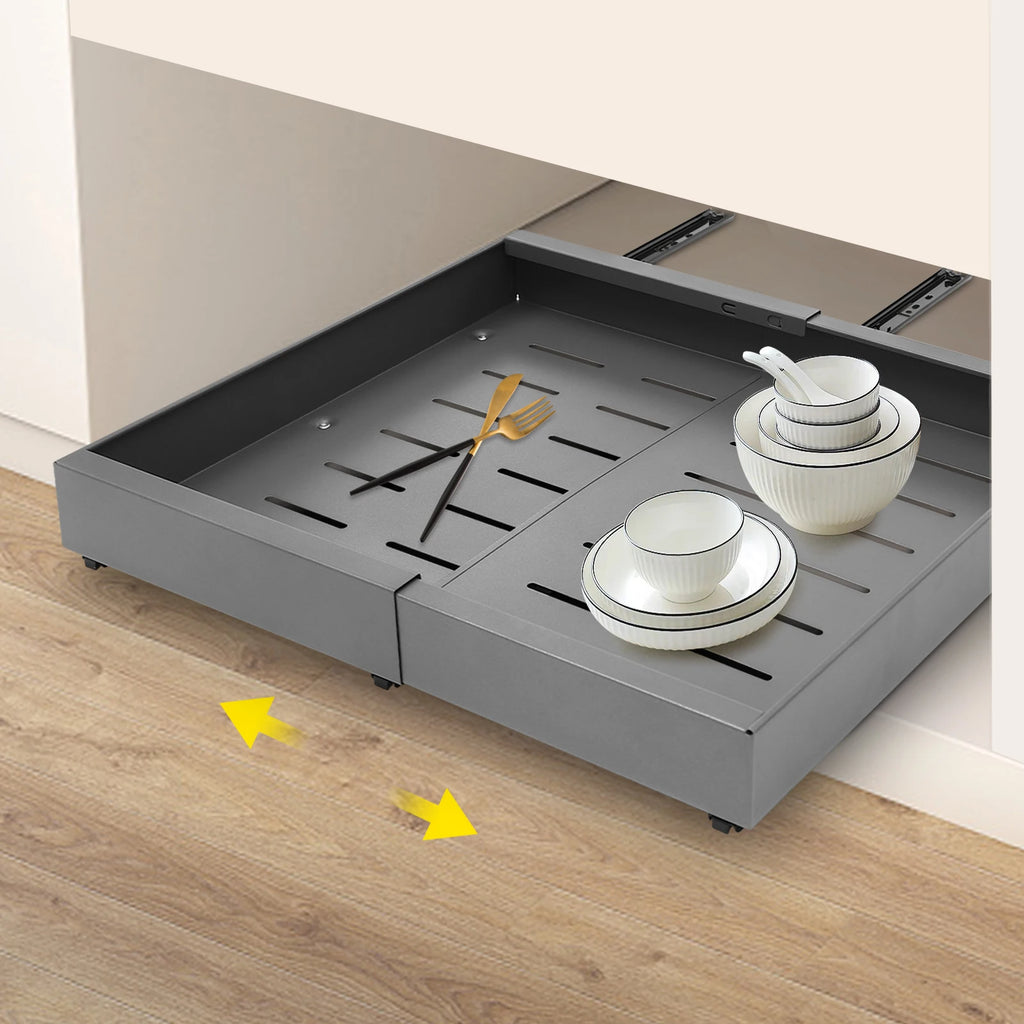 Tiroir de rangement extractible et extensible sans perçage