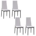 Lot de 4 chaises de salle à manger en tissu effet lin