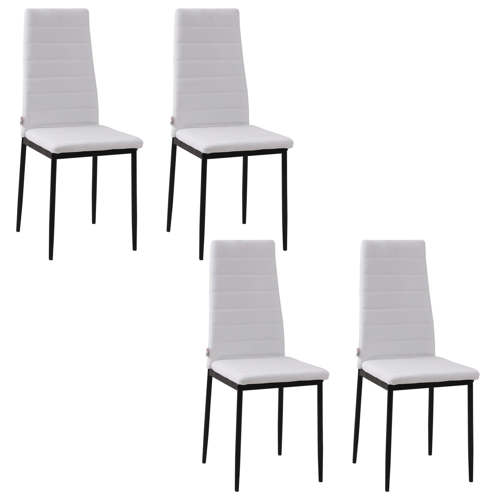 Lot de 4 chaises de salle à manger en tissu effet lin