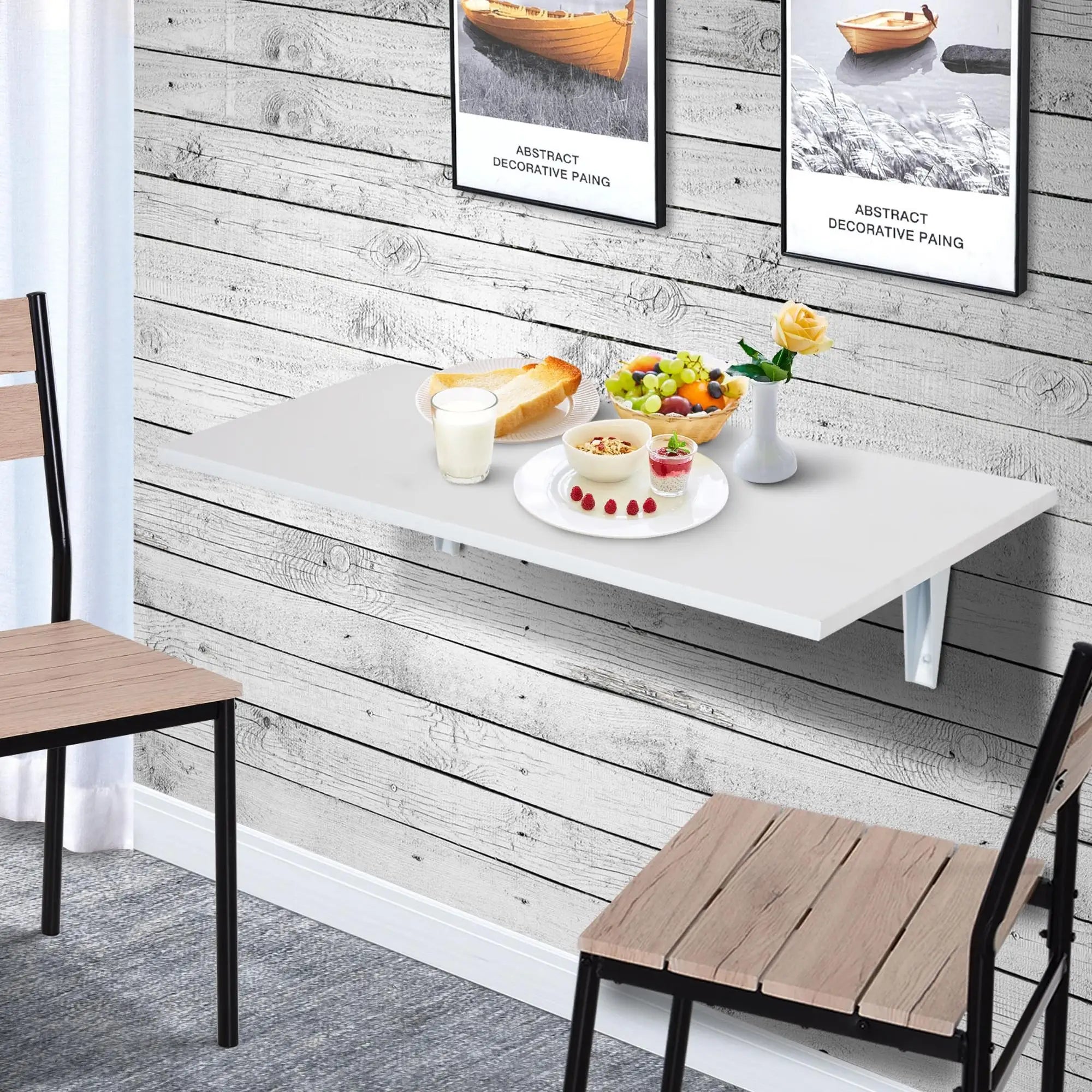 Table murale pliante 60 × 40 cm blanche