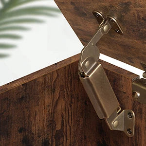 Charnière de sécurité en métal pour coffre de rangement en bois brun foncé
