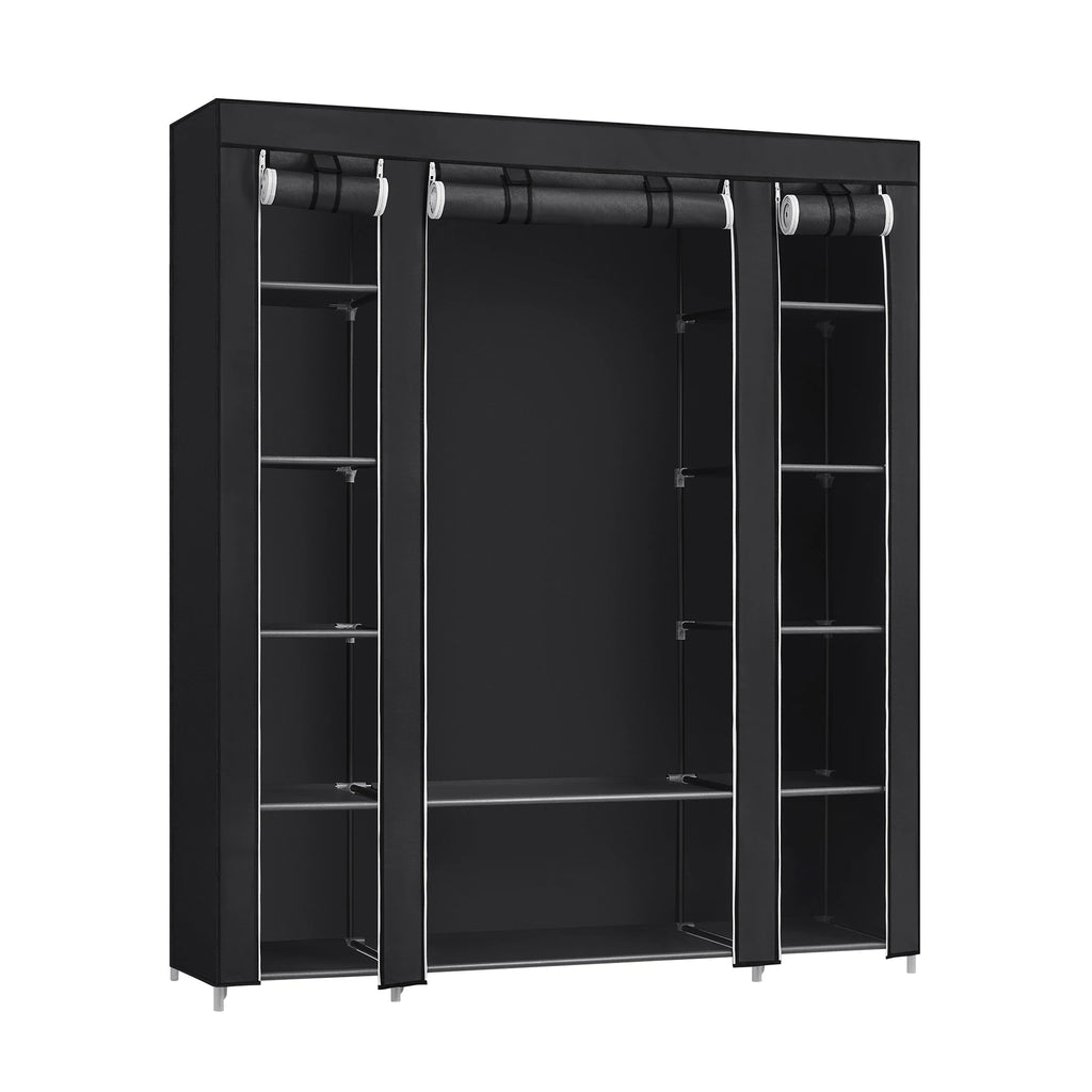 Armoire en tissu 12 compartiments avec penderie