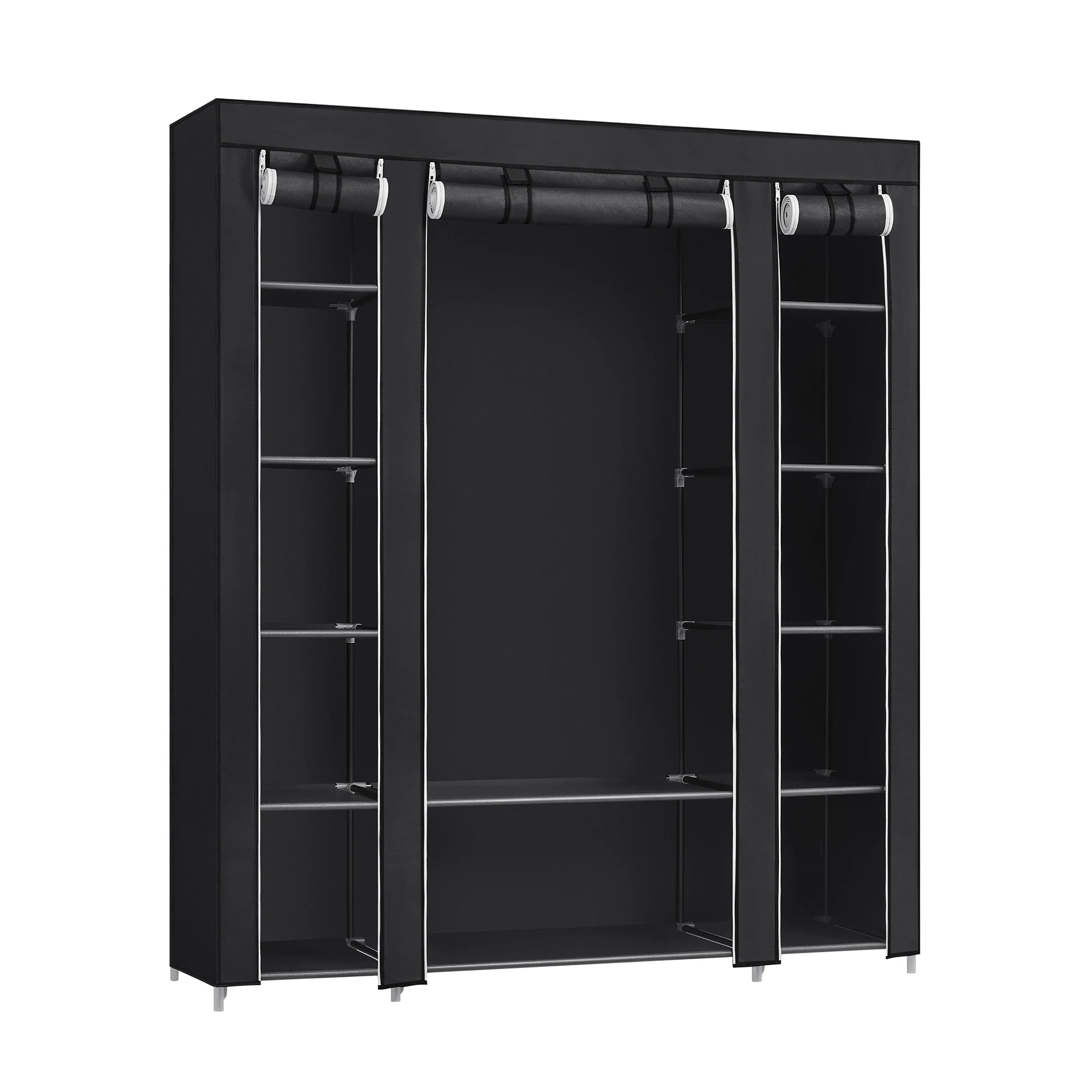 Armoire en tissu 12 compartiments avec penderie