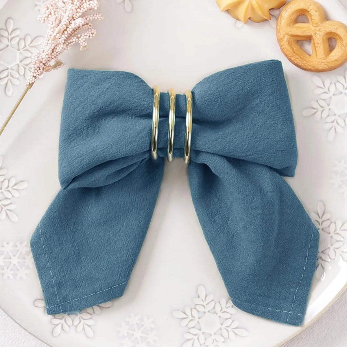 Serviettes de table texturées 40 × 40 cm, lot de 6 ou 12 — bleu