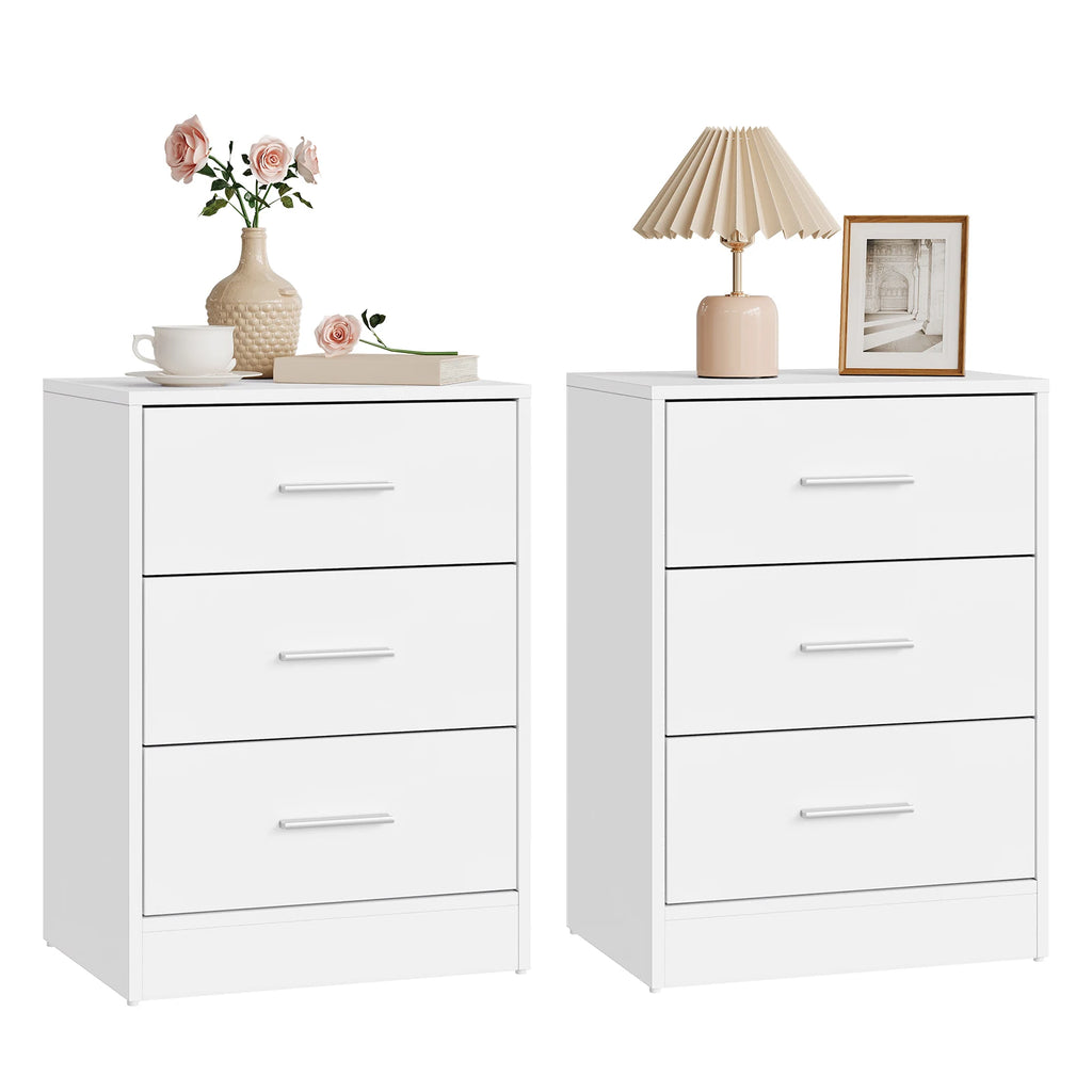 Lot de 2 tables de chevet à 3 tiroirs 39 × 54 cm