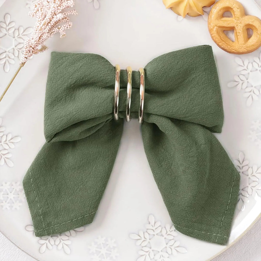 Serviettes de table texturées 40 × 40 cm, lot de 6 ou 12 — vert olive