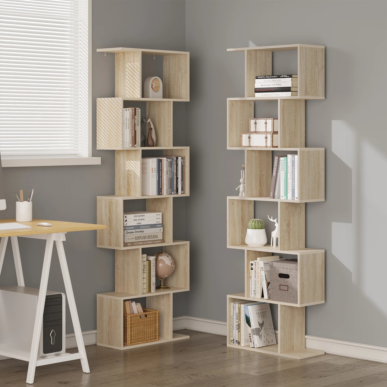 Bibliothèque en S à 6 niveaux 189,5 cm