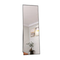 Grand miroir mural rectangulaire avec cadre noir, 162 × 53 cm