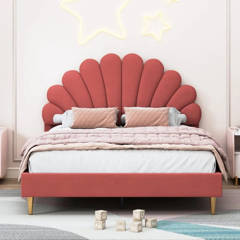 Lit enfant fleur en velours 90 ou 140 × 200 cm