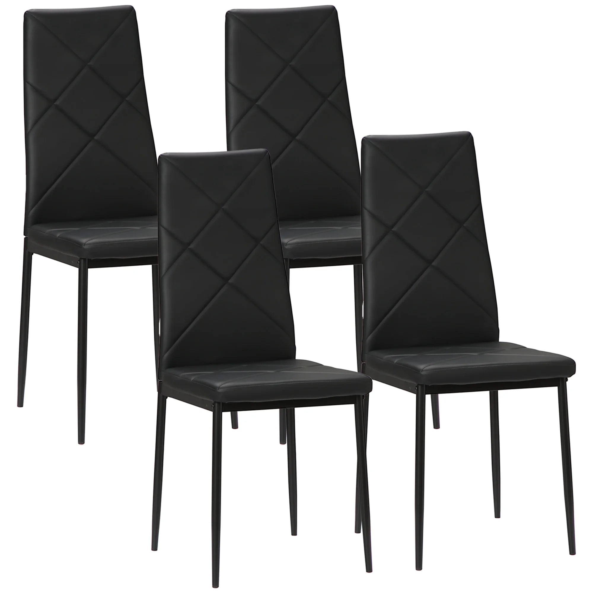 Lot de 4 chaises de salle à manger en simili cuir