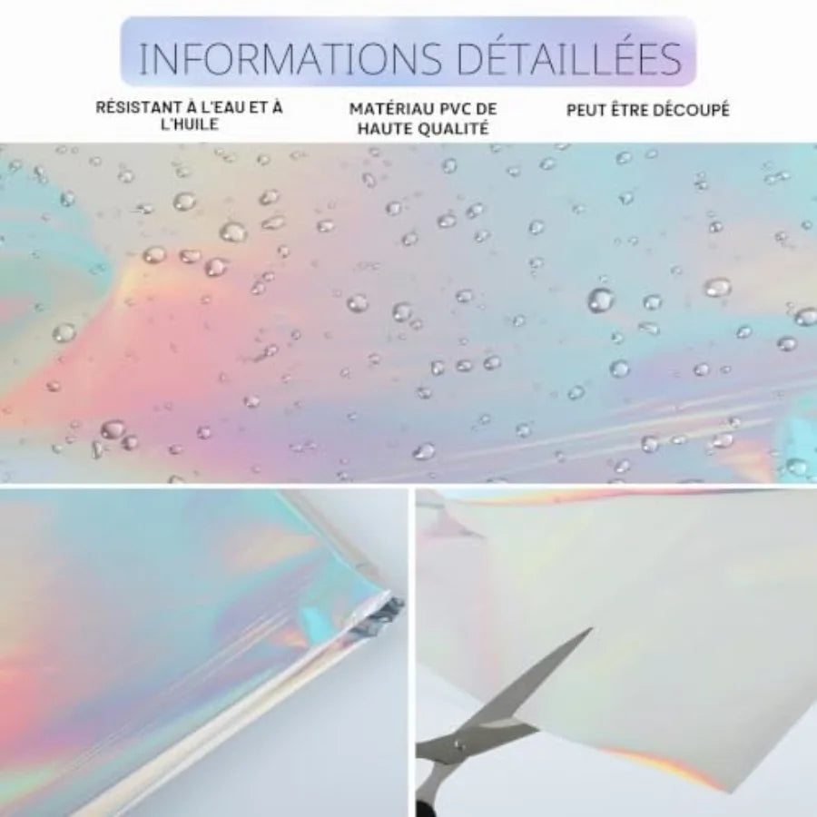 Détail de la surface lisse et irisée de la nappe