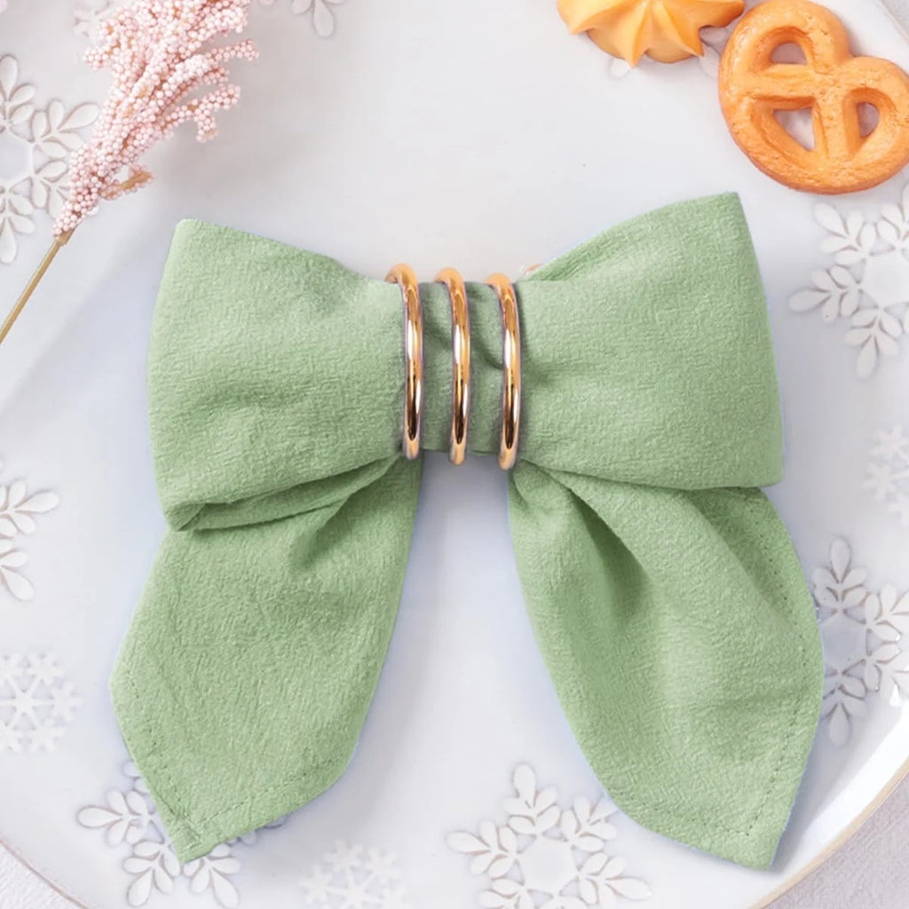 Serviettes de table texturées 40 × 40 cm, lot de 6 ou 12 — vert sauge