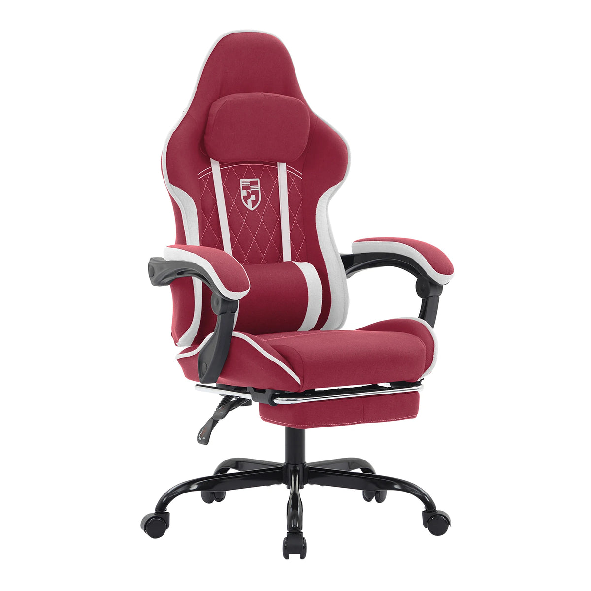 Fauteuil gaming avec repose-pieds — version rouge et blanche
