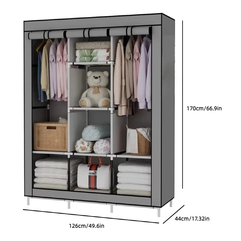 Armoire en tissu avec penderie 126 × 44 × 170 cm