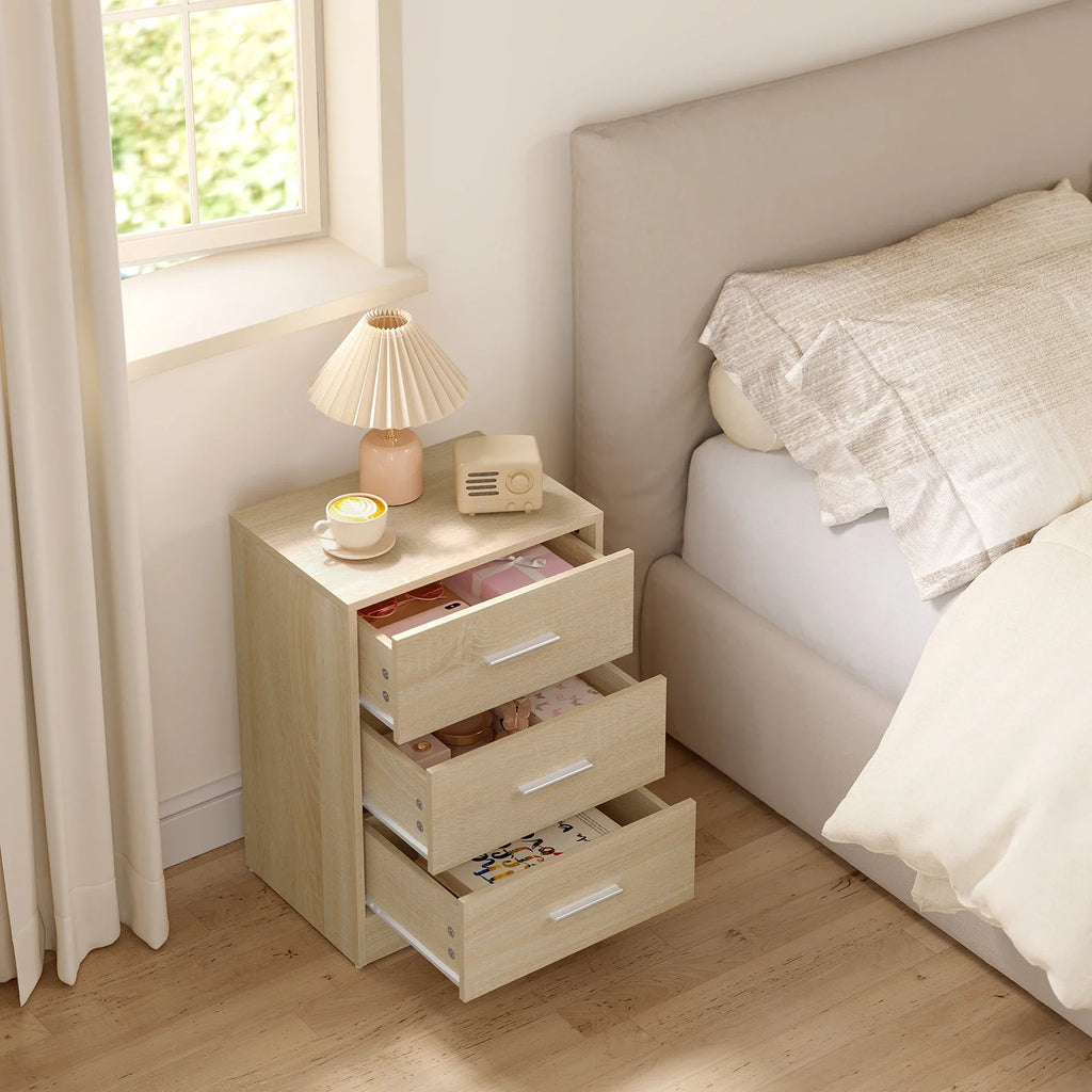 Lot de 2 tables de chevet à 3 tiroirs 39 × 54 cm