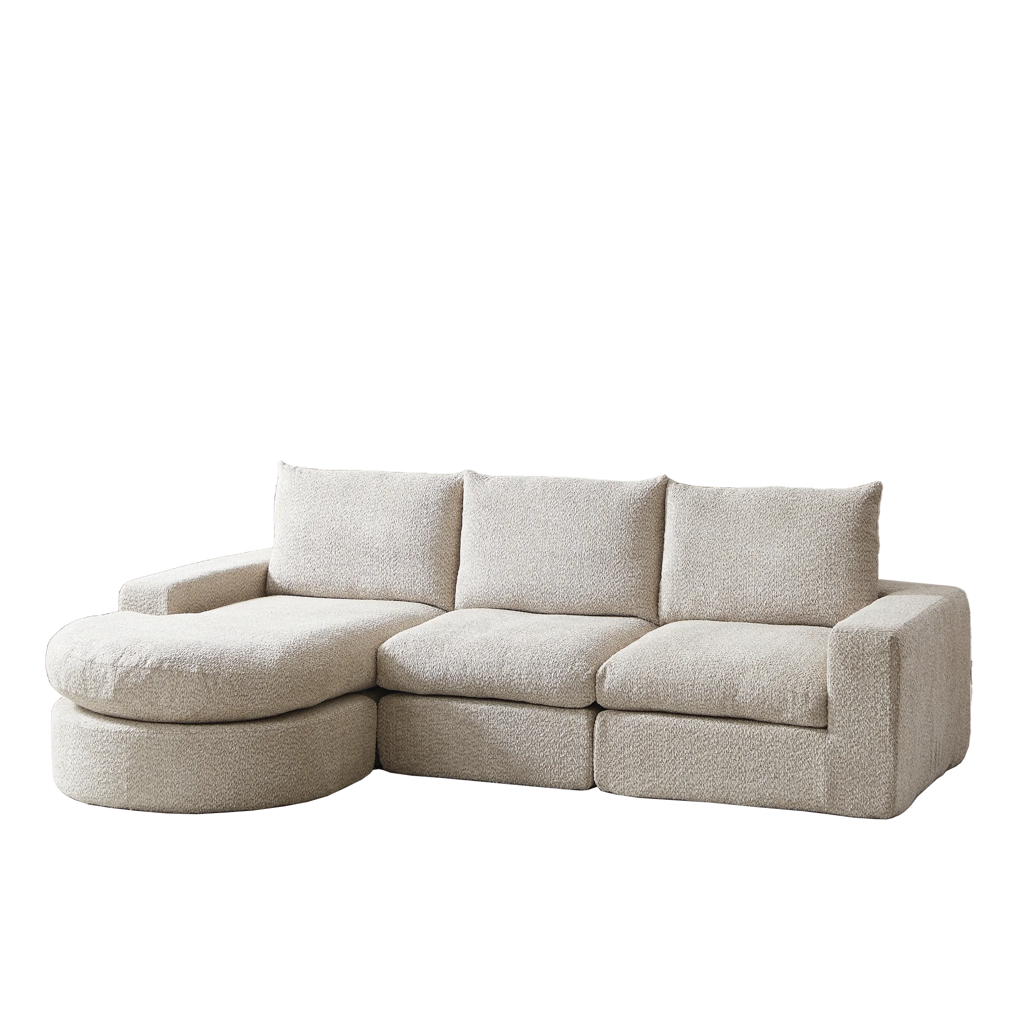 Canapé modulable en chenille avec méridienne réversible
