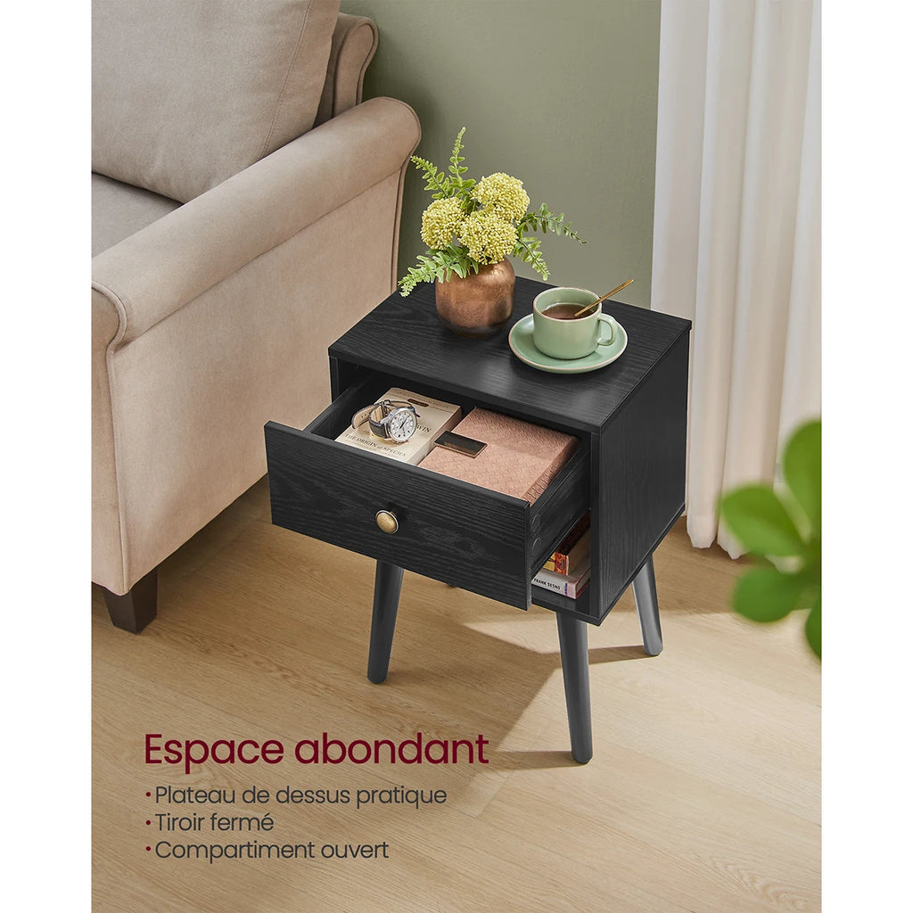 Table de chevet avec tiroir et niche ouverte