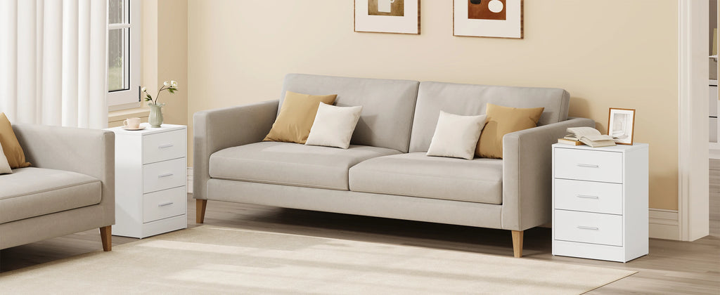 Lot de 2 tables de chevet à 3 tiroirs 39 × 54 cm