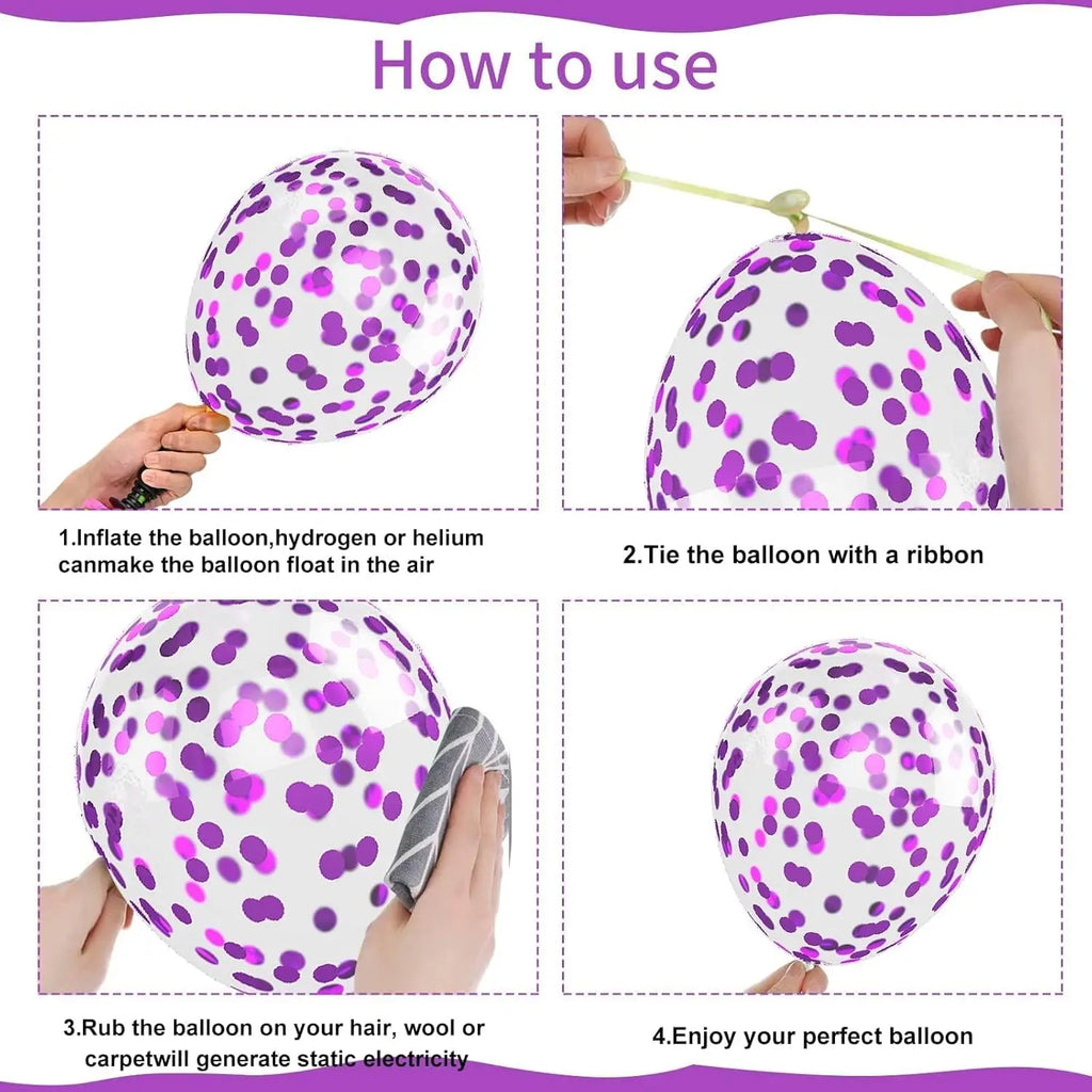 Conseils illustrés pour répartir les confettis dans les ballons
