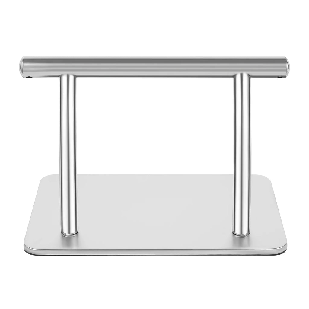 Repose-pieds de bureau en acier inoxydable argenté — barre et base