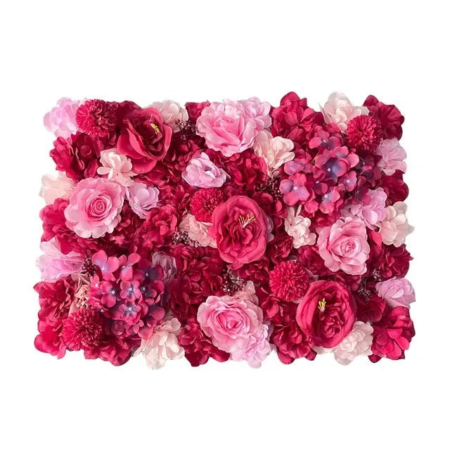 Variante de panneau floral rose et rouge