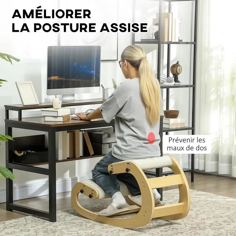 Chaise ergonomique à genoux avec fonction bascule