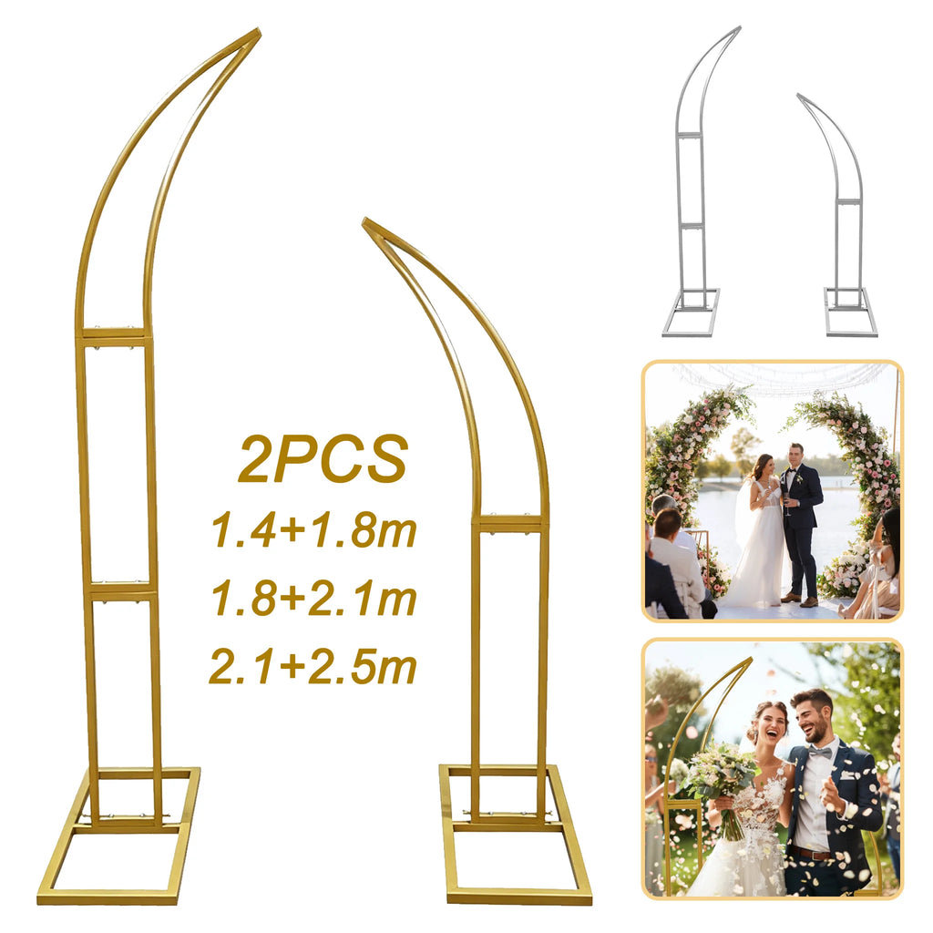 Support d'arche de mariage en métal blanc ou doré, visuel 2