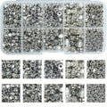 Boîte de perles DIY argentées assorties, 8 compartiments, pour bracelets et colliers