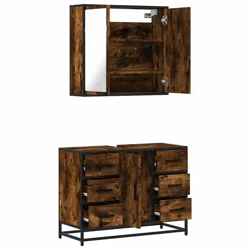 Ensemble salle de bain avec meuble vasque et armoire murale