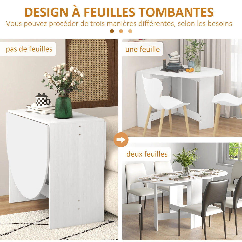 Table à manger ovale pliante jusqu’à 6 personnes
