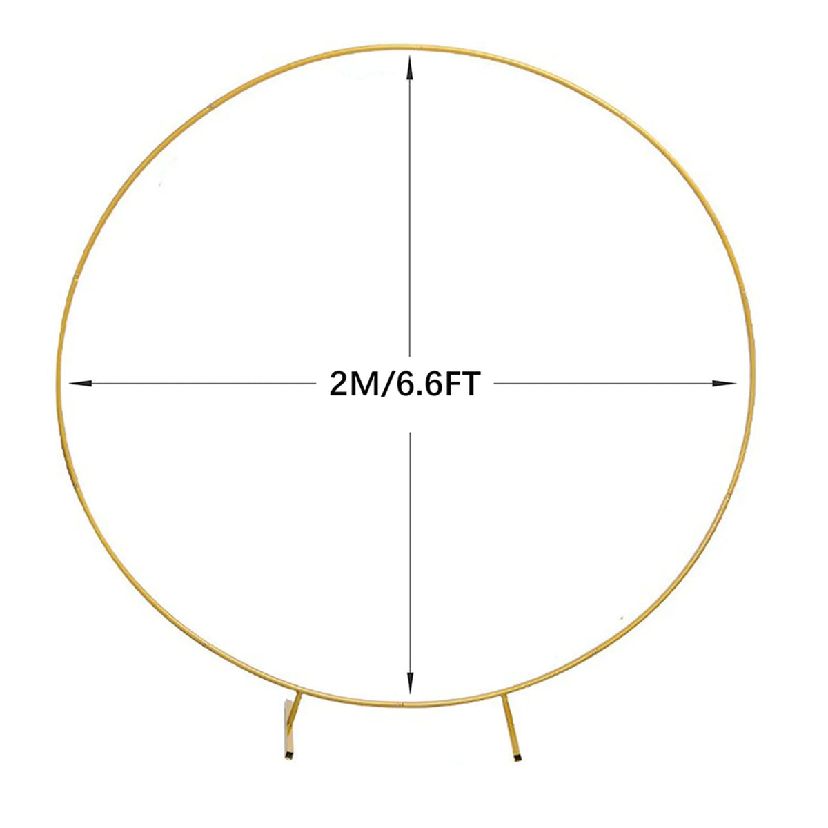 Arche circulaire de cérémonie en métal : schéma du diamètre de 2 m.