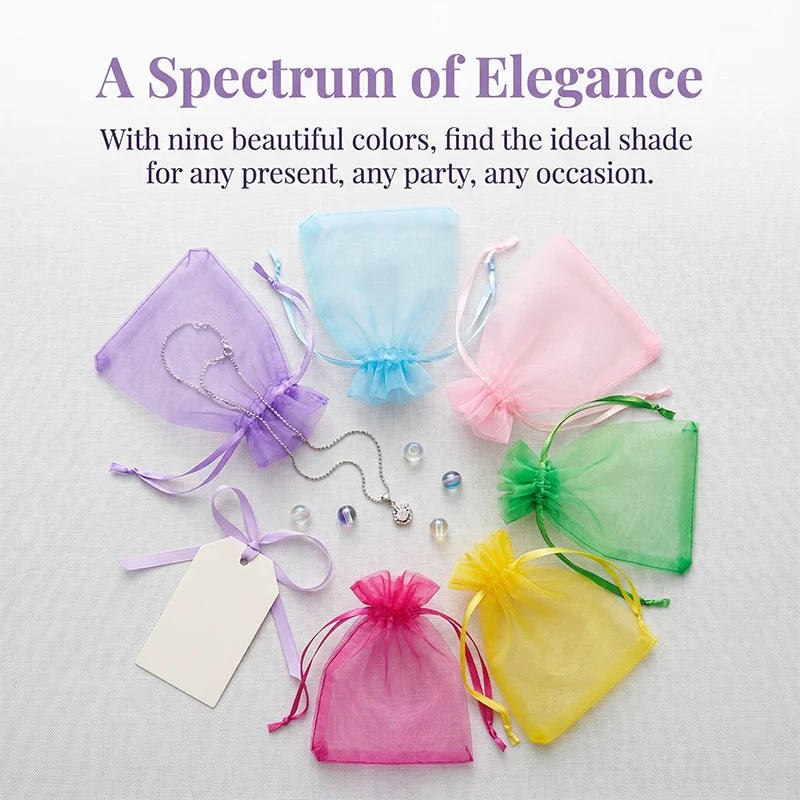 Assortiment de couleurs de pochettes en organza