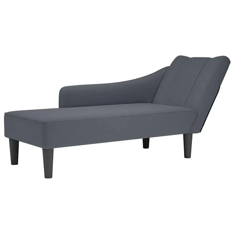Méridienne en velours avec accoudoir droit 140 cm