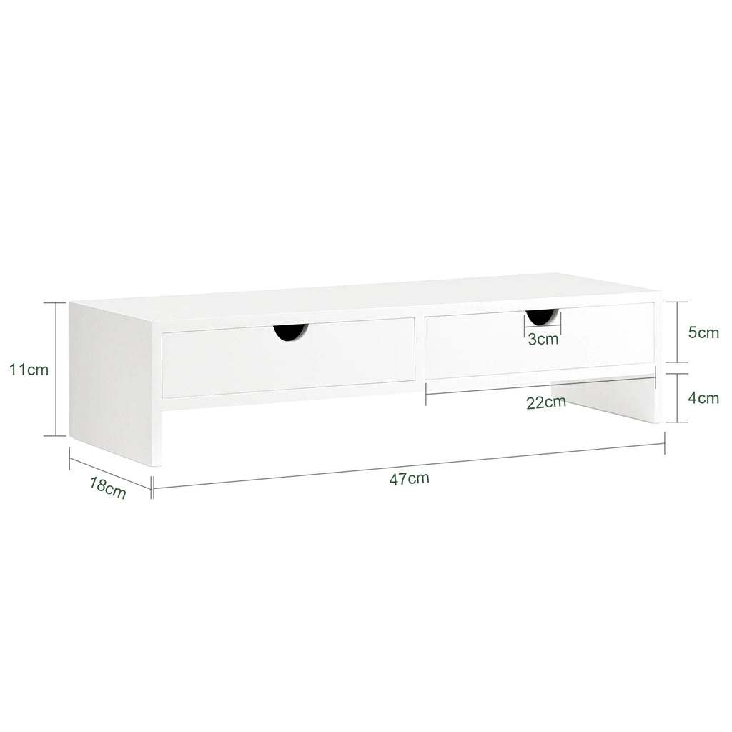 Rehausseur d’écran en bois avec 2 tiroirs – 47 cm – vue 9
