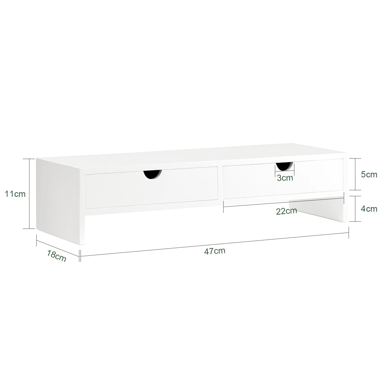 Rehausseur d’écran en bois avec 2 tiroirs – 47 cm – vue 9