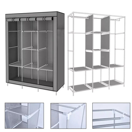 Armoire en tissu avec penderie 126 × 44 × 170 cm