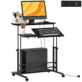 Bureau mobile réglable 80 × 60 cm avec prises USB