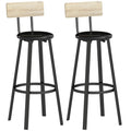 Lot de 2 tabourets de bar rembourrés hauteur 75,5 cm