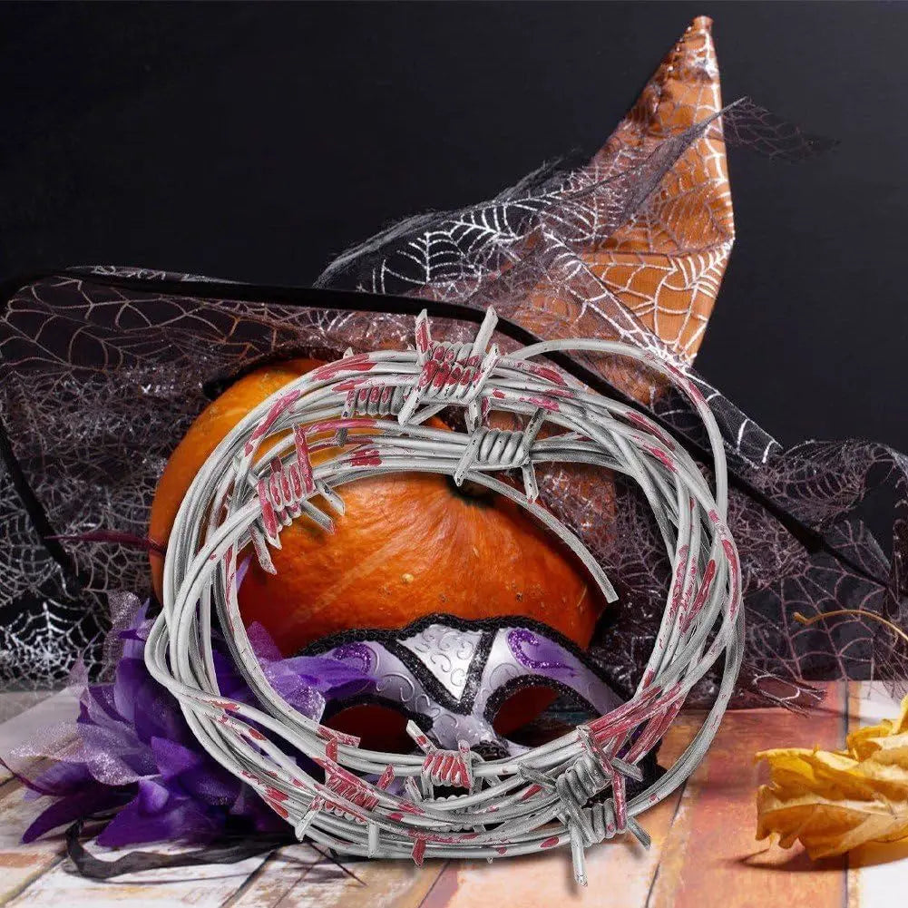 Faux fil barbelé décoratif Halloween, lots de 10 ou 20 m